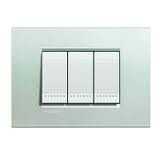 Placca Living Light argento LNA4807AG  Bticino Quadra 7 posti