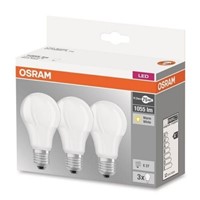 Set da 3 lampadine LED Osram 9,5W E27 luce calda 2700k equivalente 60w